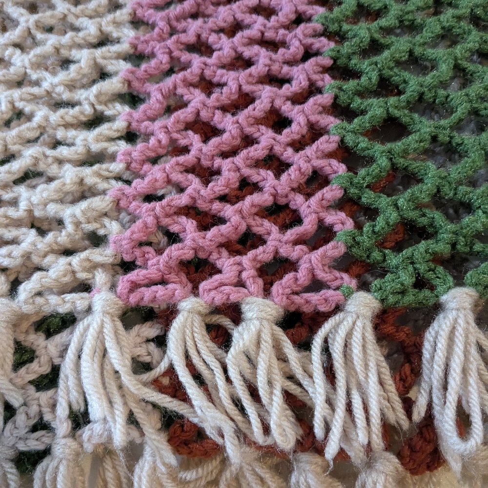 Hand Crafted Colorful Crochet Blanket - Picture 4 of 7